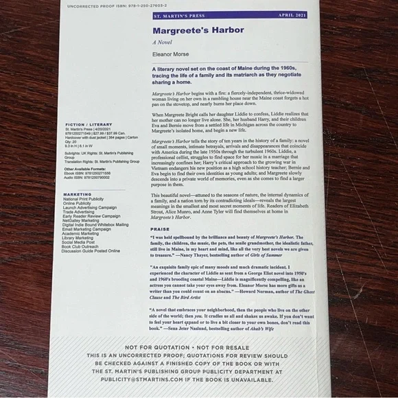 Margreete’s Harbor by Eleanor Morse Advanced Edition ARC Book Paperback - Picture 4 of 7
